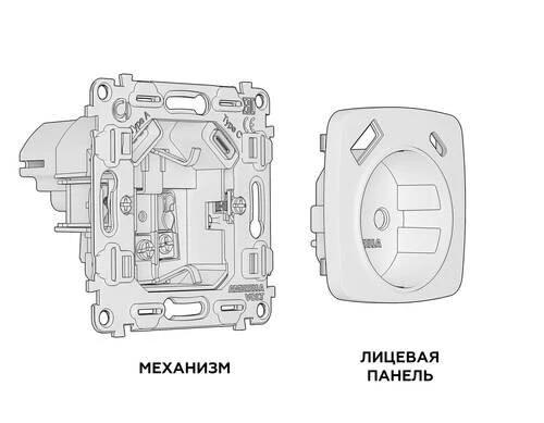 Комплект механизма электрической розетки OMEGA Черный матовый 2USB A+C 20W (быстрая зарядка) с/з QUANT (OP8100, VM160) (Ambrella Volt, MO810010) - Amppa.ru