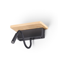 Настенный Светильник-полка С Подсветкой/usb Woody Hightech, Led, Бежевый (Odeon Light, 3868/8wl)