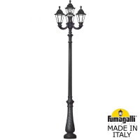 Парковый фонарь Fumagalli Nebo Ofir/Rut 3L+1 E26.202.R31.AXE27, Черный и Прозрачный, без ламп