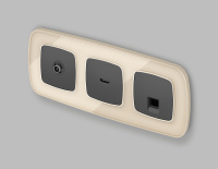 Комплект мех-ма компьютерной розетки RJ-45 экранированной с автоматической защитной шторкой OMEGA Графит Мягкое касание QUANT (OP9120, VM185) (Ambrella Volt, MO912005)