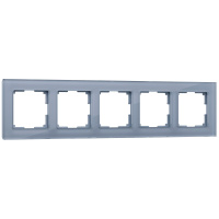 W0051115/ Электроустановочные изделия - Рамка на 5 постов (серый,стекло)